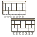 Rectangular Black Metal Wall-Mounted Wine Bottle Rack