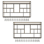 Rectangular Black Metal Wall-Mounted Wine Bottle Rack