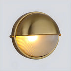 Industrial Silver Ribbed Frosted Glass Outdoor Wall Light