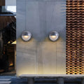 Industrial Silver Ribbed Frosted Glass Outdoor Wall Light