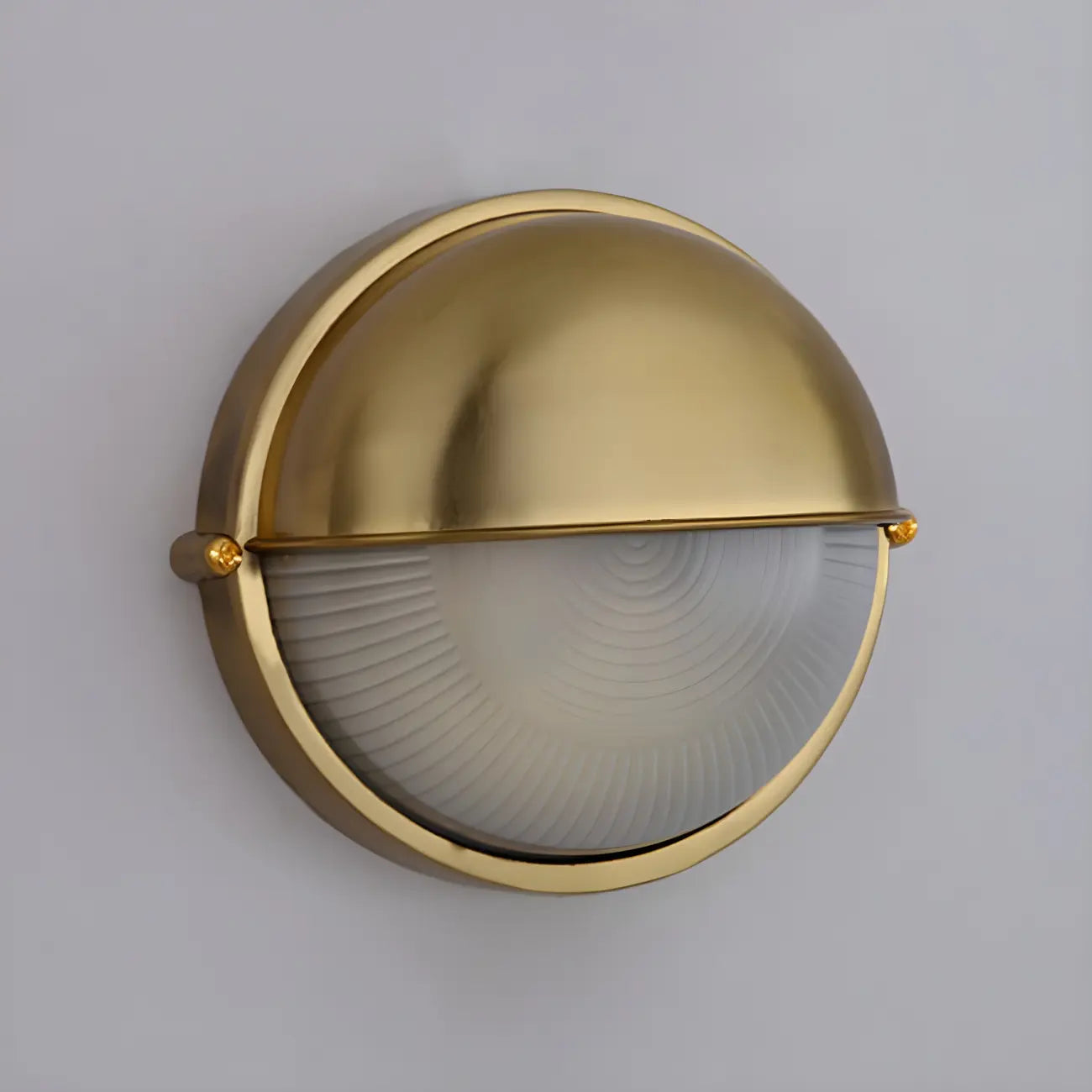 Industrial Silver Ribbed Frosted Glass Outdoor Wall Light