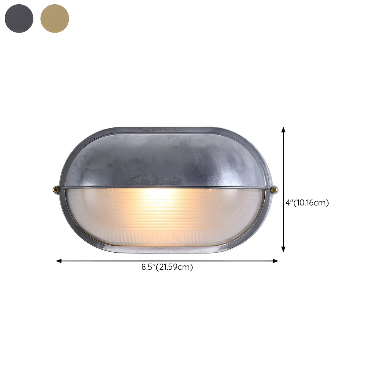 Industrial Silver Ribbed Frosted Glass Outdoor Wall Light
