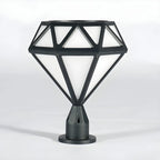 Black Metal Diamond-Design Post Cap Light