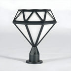 Black Metal Diamond-Design Post Cap Light