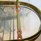 Modern Gold Metal Wine Rack with Glass Holder