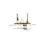 Modern Gold Metal Wine Rack with Glass Holder