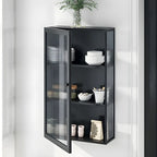 Modern Metal Black Wall-Mounted China Cabinet