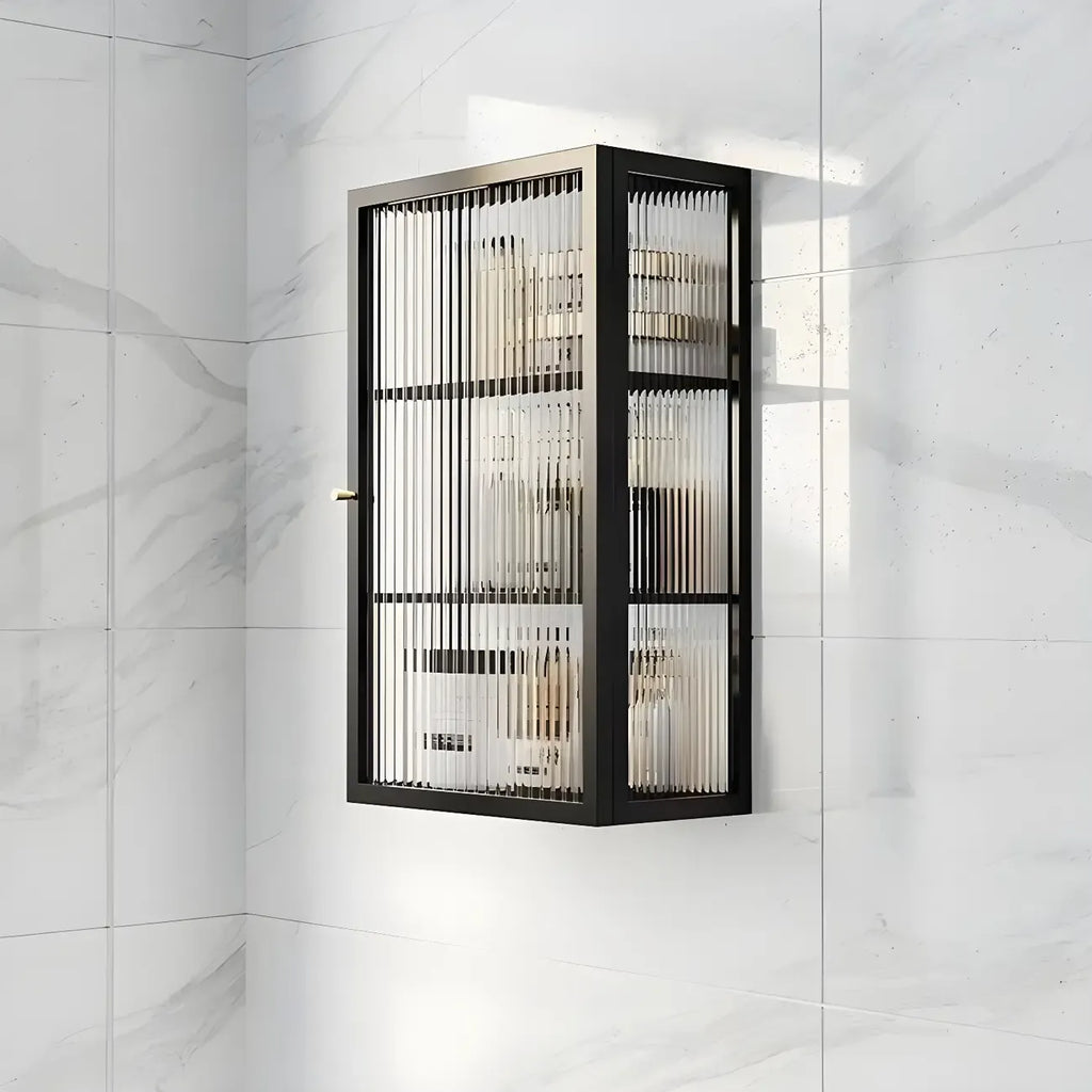 Modern Metal Black Wall-Mounted China Cabinet
