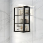 Modern Metal Black Wall-Mounted China Cabinet