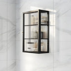 Modern Metal Black Wall-Mounted China Cabinet