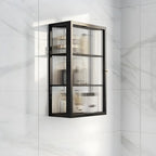 Modern Metal Black Wall-Mounted China Cabinet