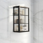 Modern Metal Black Wall-Mounted China Cabinet