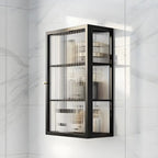 Modern Metal Black Wall-Mounted China Cabinet