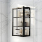 Modern Metal Black Wall-Mounted China Cabinet