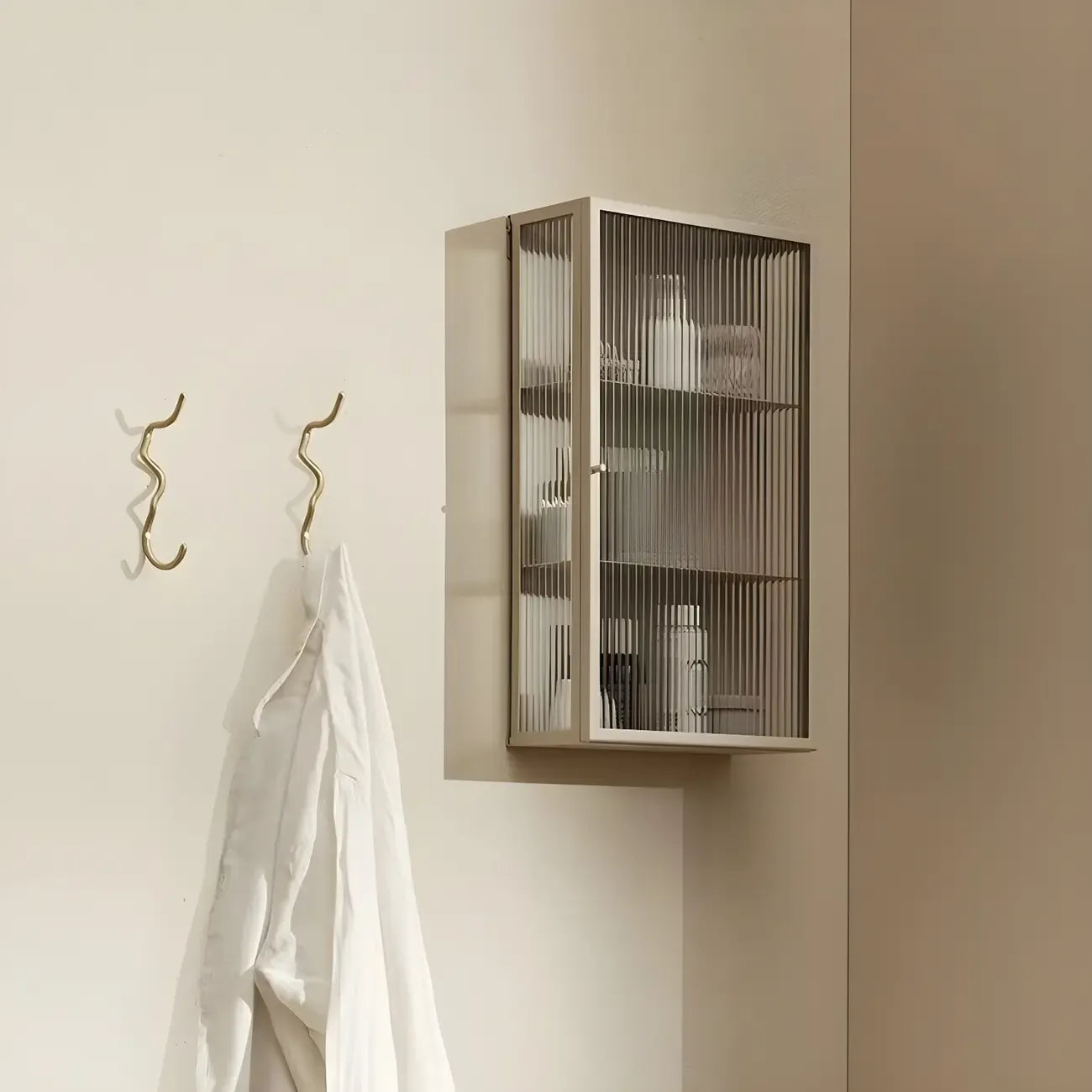 Modern Metal Black Wall-Mounted China Cabinet