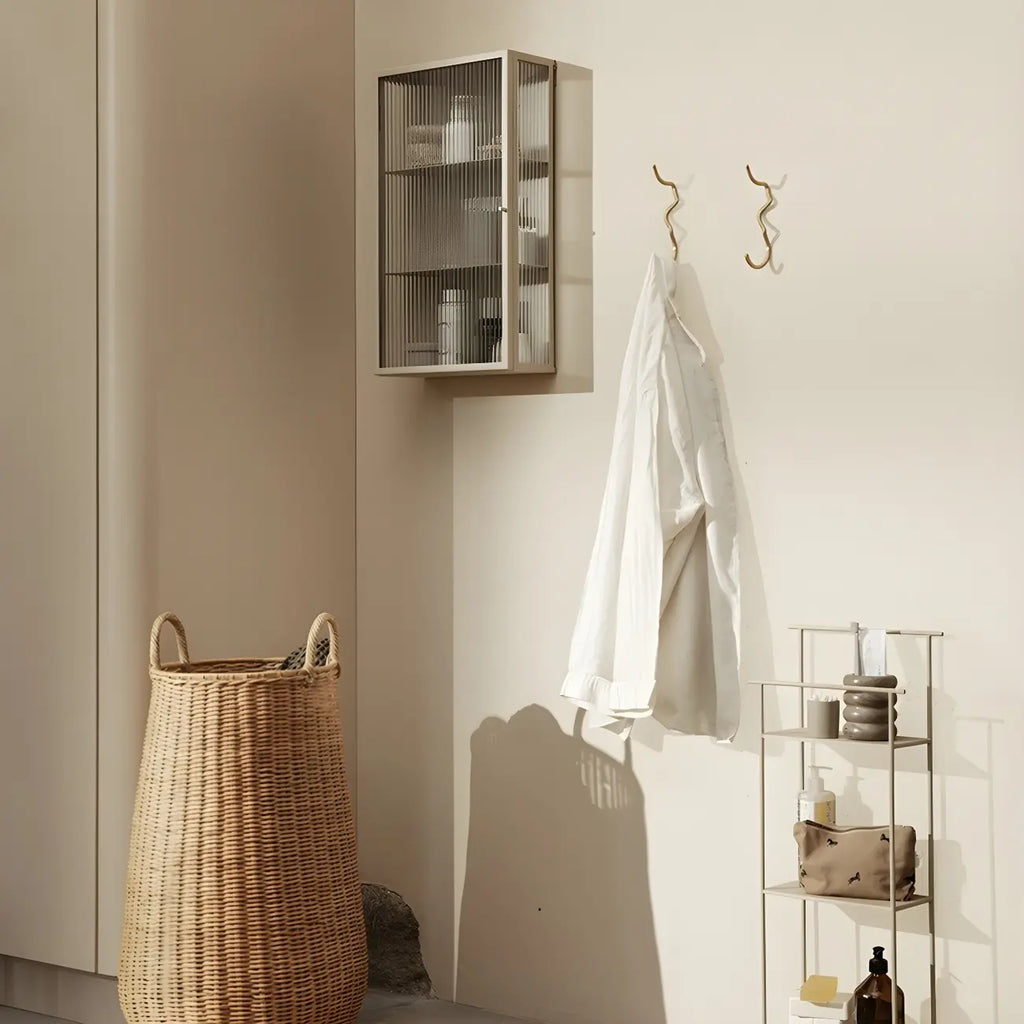 Modern Metal Black Wall-Mounted China Cabinet