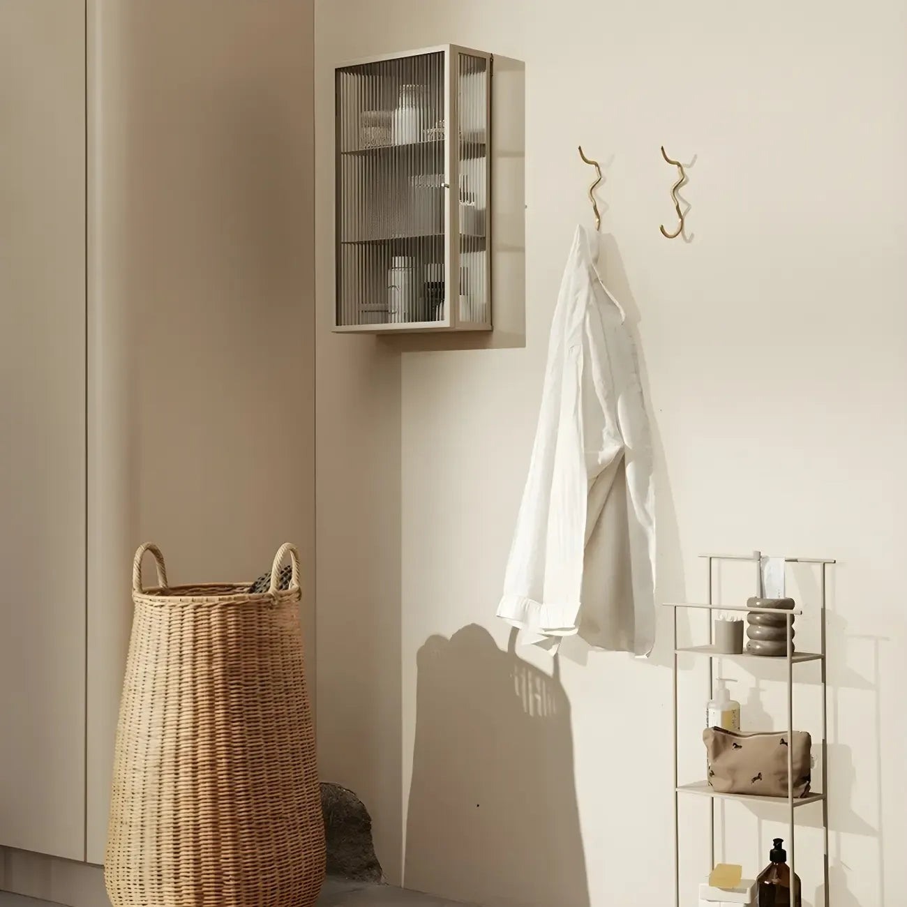 Modern Metal Black Wall-Mounted China Cabinet