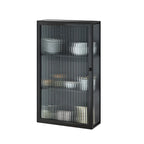 Modern Metal Black Wall-Mounted China Cabinet