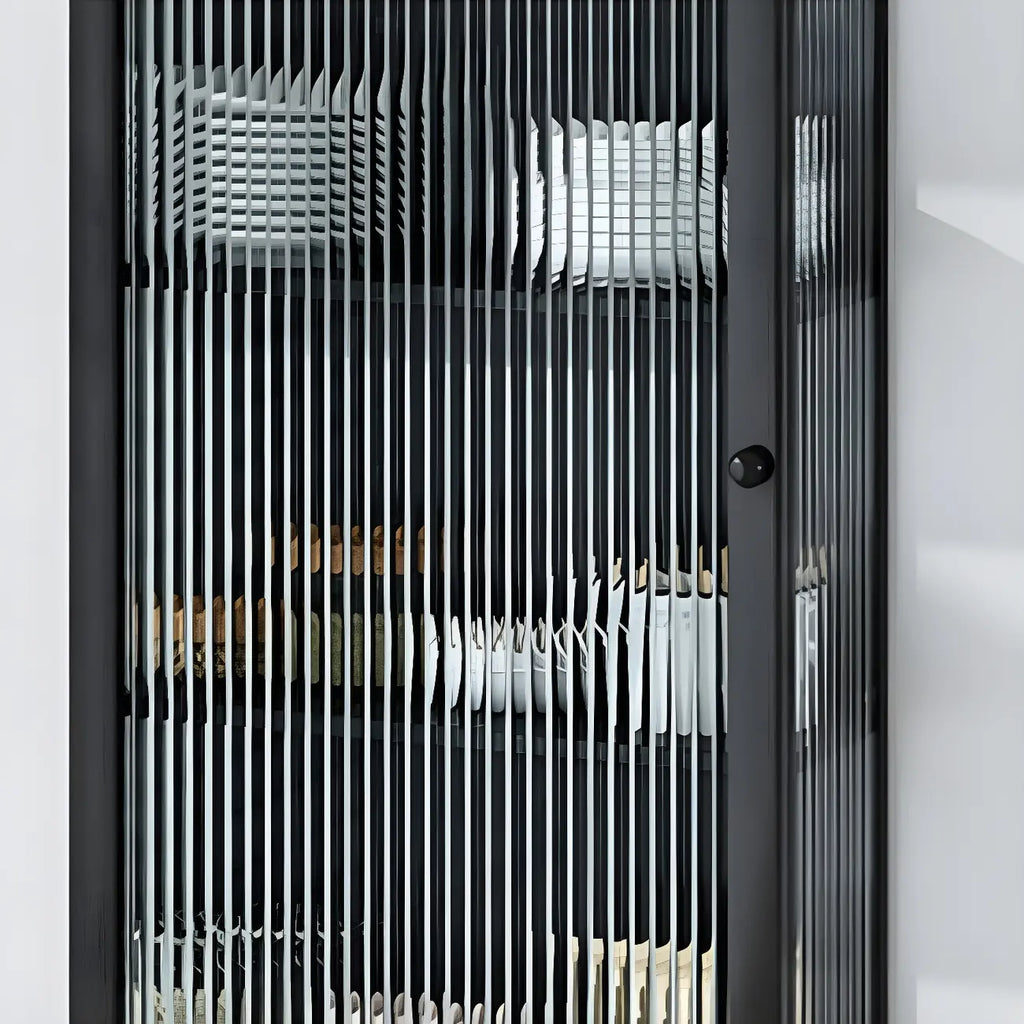 Modern Metal Black Wall-Mounted China Cabinet