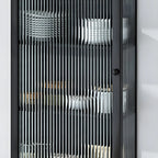 Modern Metal Black Wall-Mounted China Cabinet