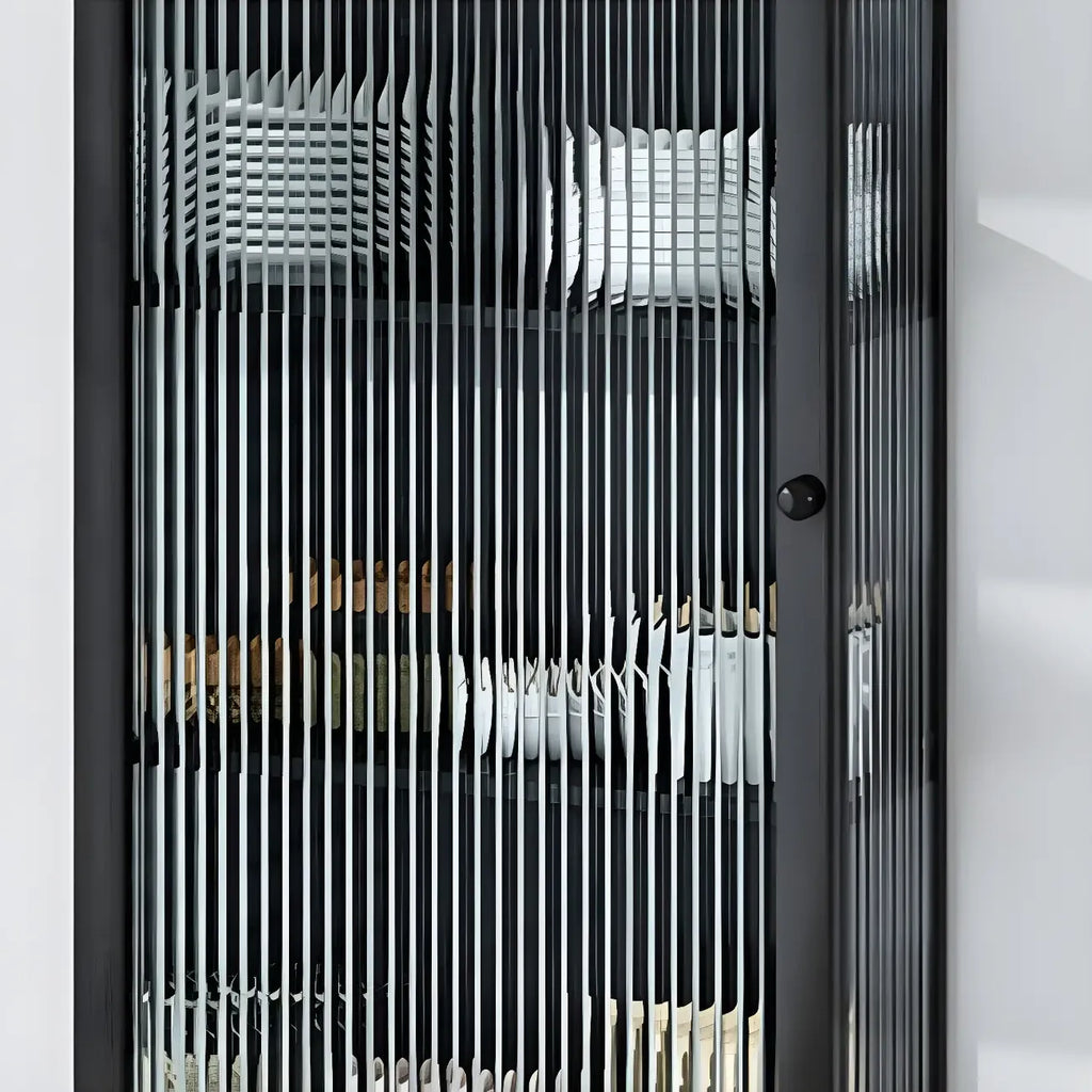 Modern Metal Black Wall-Mounted China Cabinet