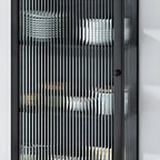 Modern Metal Black Wall-Mounted China Cabinet