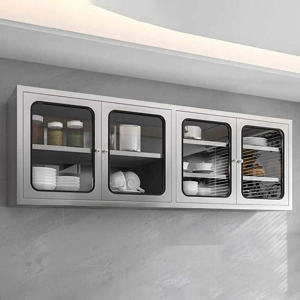 Adjustable Stainless Steel Wall-Mounted China Cabinet
