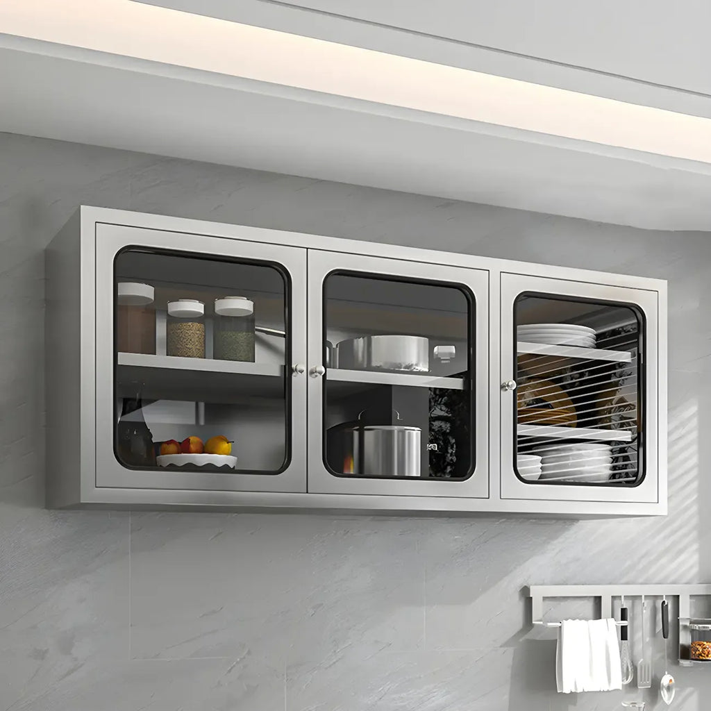 Adjustable Stainless Steel Wall-Mounted China Cabinet
