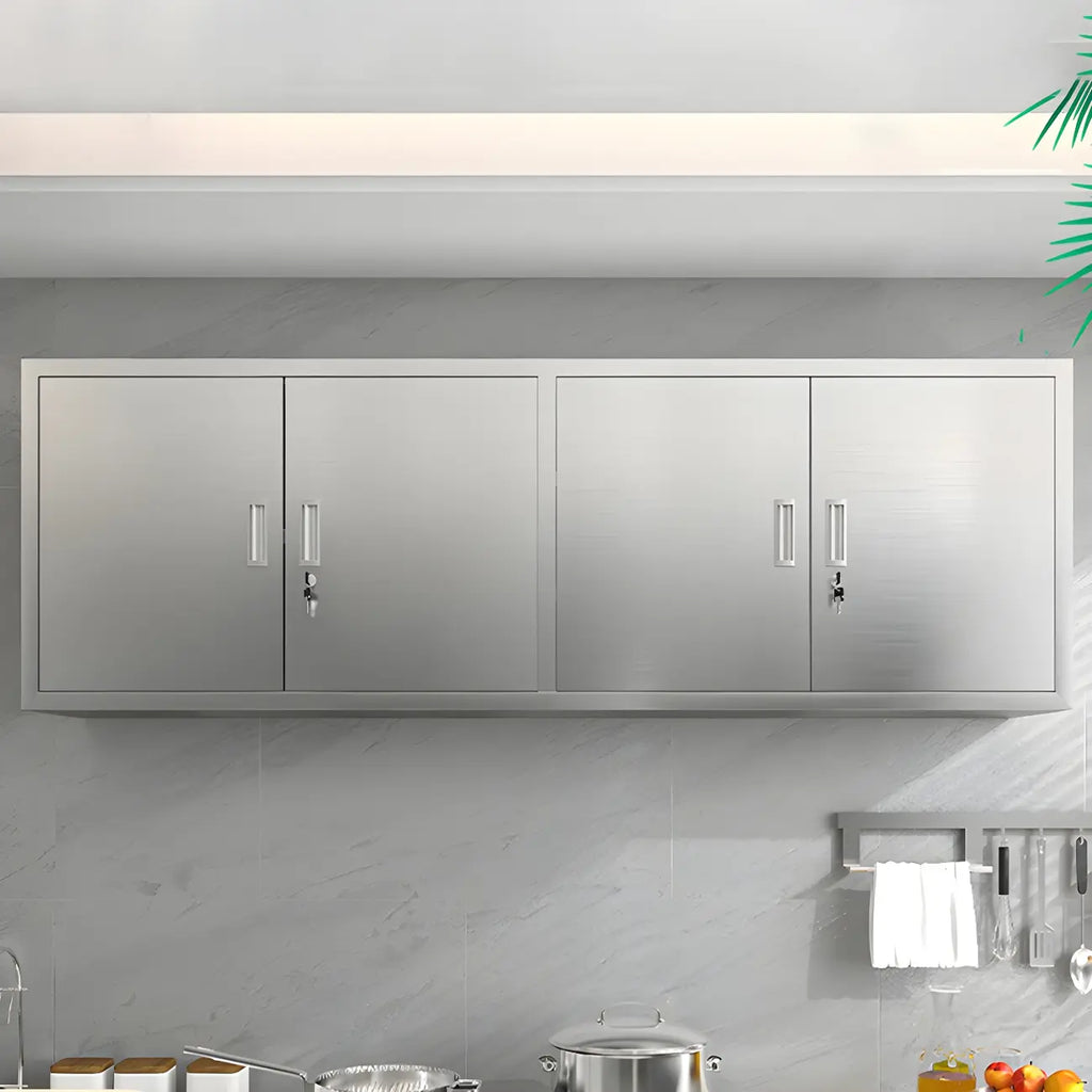 Adjustable Stainless Steel Wall-Mounted China Cabinet