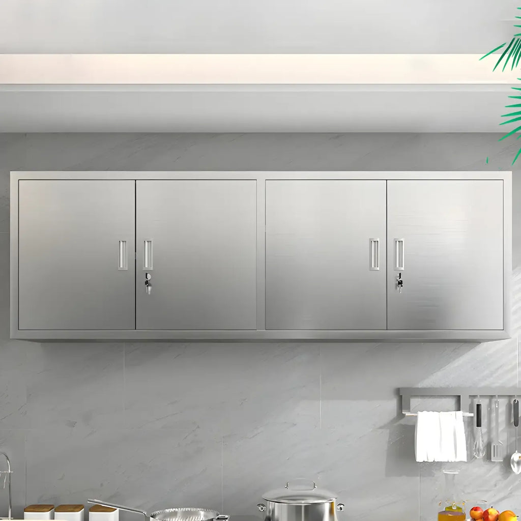 Adjustable Stainless Steel Wall-Mounted China Cabinet