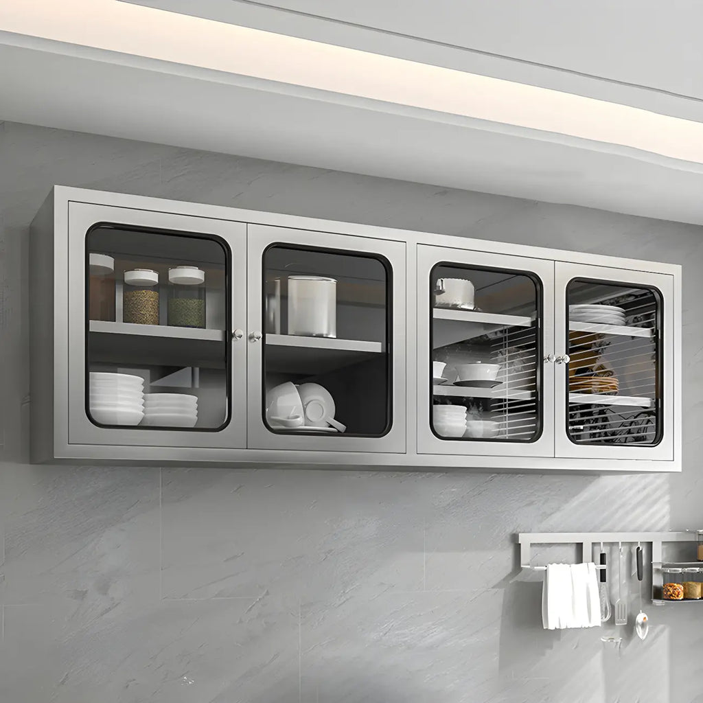 Adjustable Stainless Steel Wall-Mounted China Cabinet