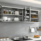 Adjustable Stainless Steel Wall-Mounted China Cabinet