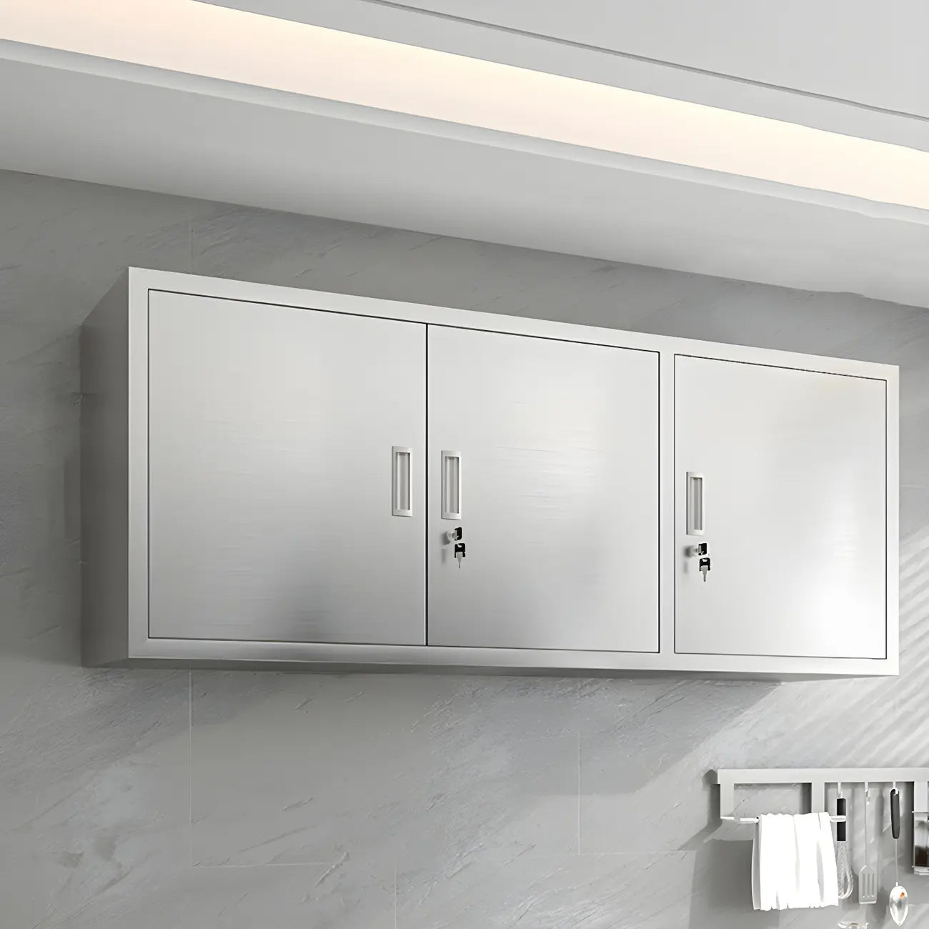 Adjustable Stainless Steel Wall-Mounted China Cabinet