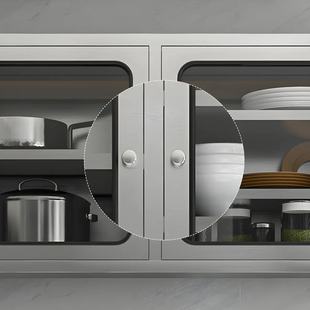 Adjustable Stainless Steel Wall-Mounted China Cabinet
