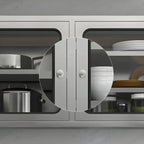 Adjustable Stainless Steel Wall-Mounted China Cabinet