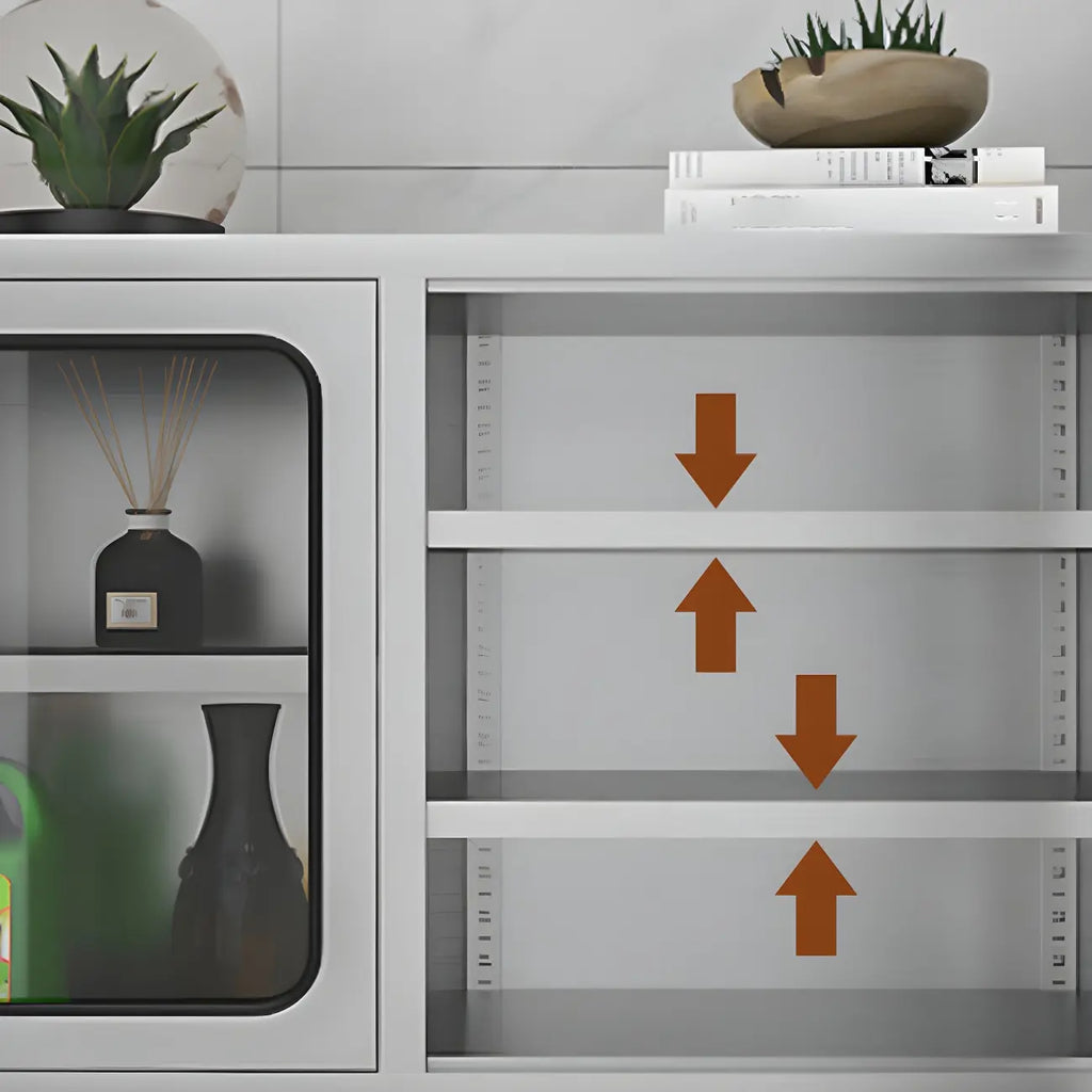 Adjustable Stainless Steel Wall-Mounted China Cabinet