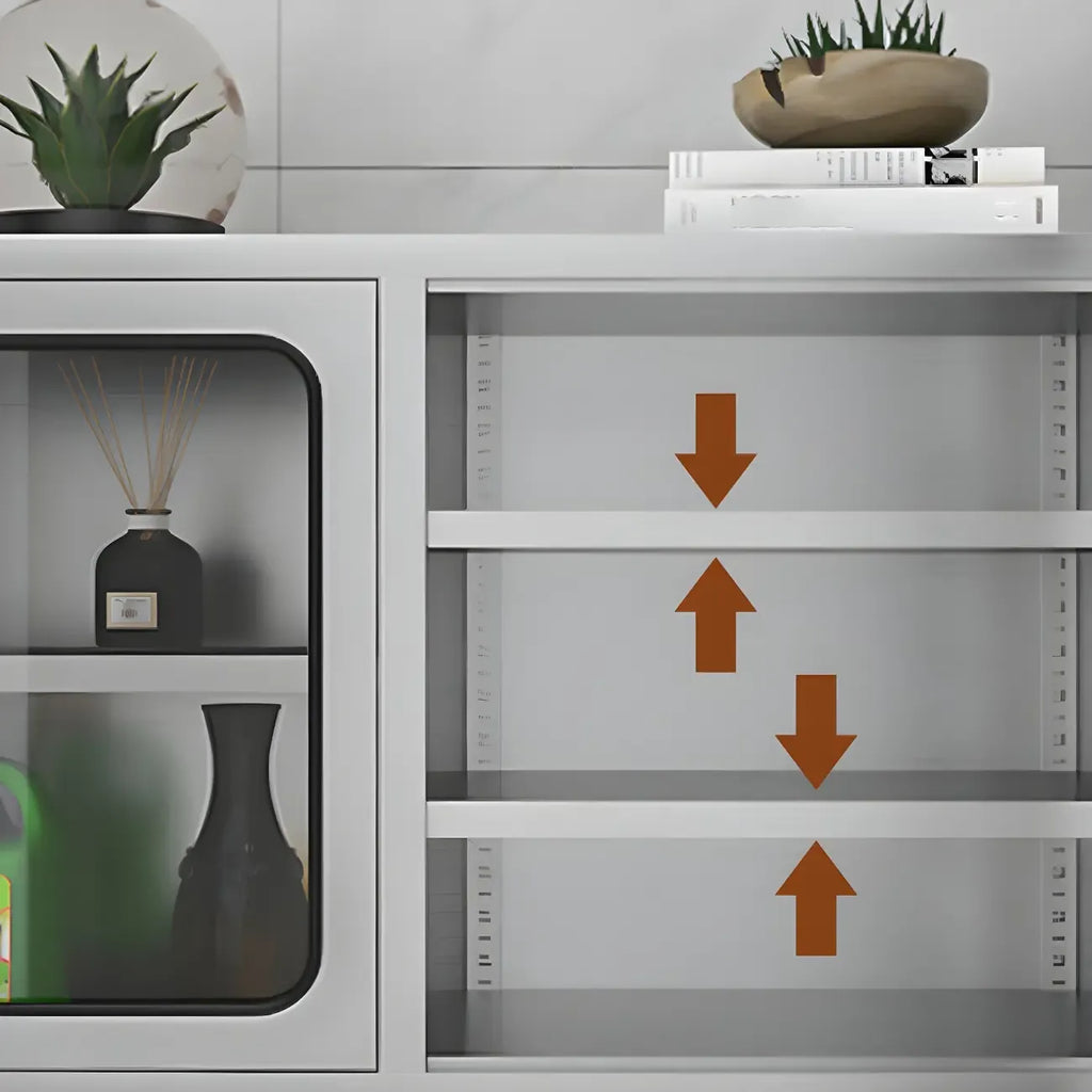 Adjustable Stainless Steel Wall-Mounted China Cabinet