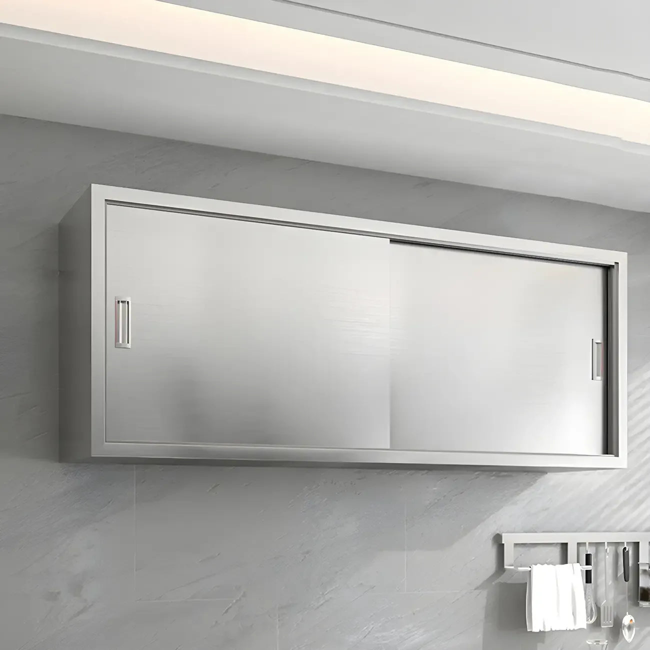 Adjustable Stainless Steel Wall-Mounted China Cabinet