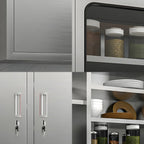 Adjustable Stainless Steel Wall-Mounted China Cabinet