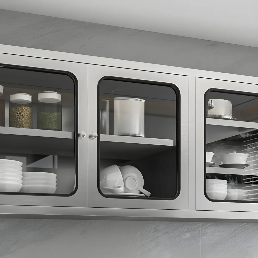 Adjustable Stainless Steel Wall-Mounted China Cabinet