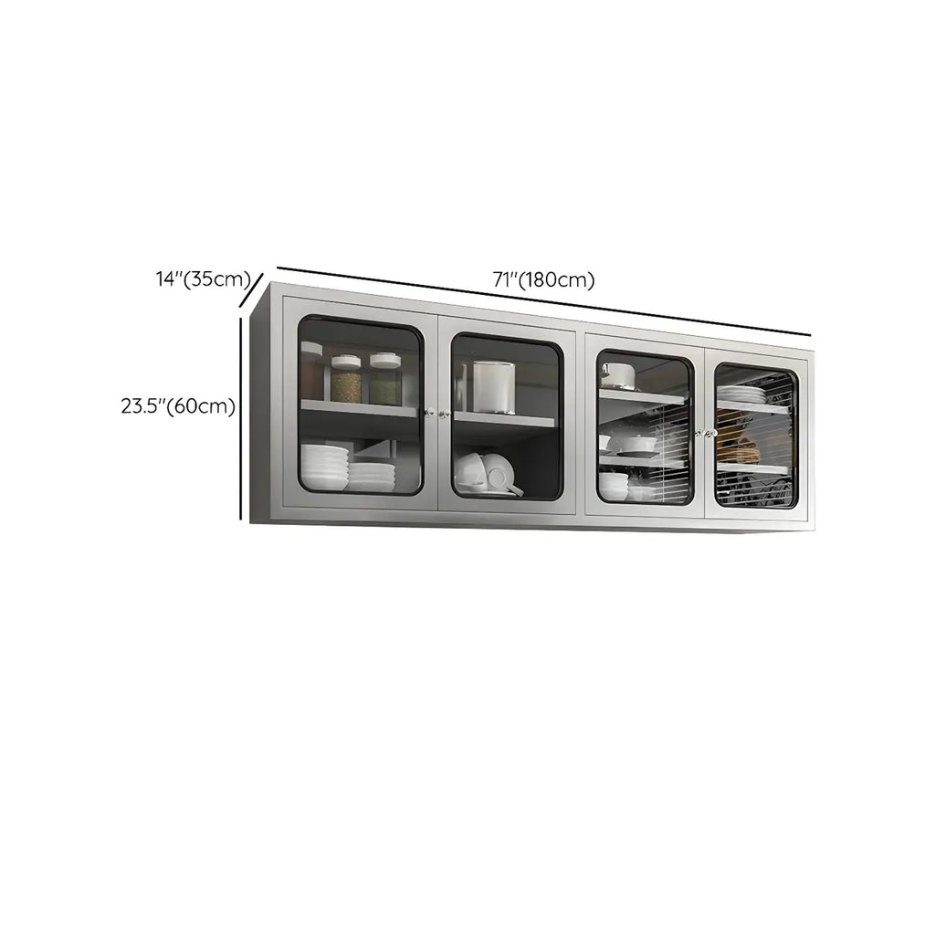Adjustable Stainless Steel Wall-Mounted China Cabinet