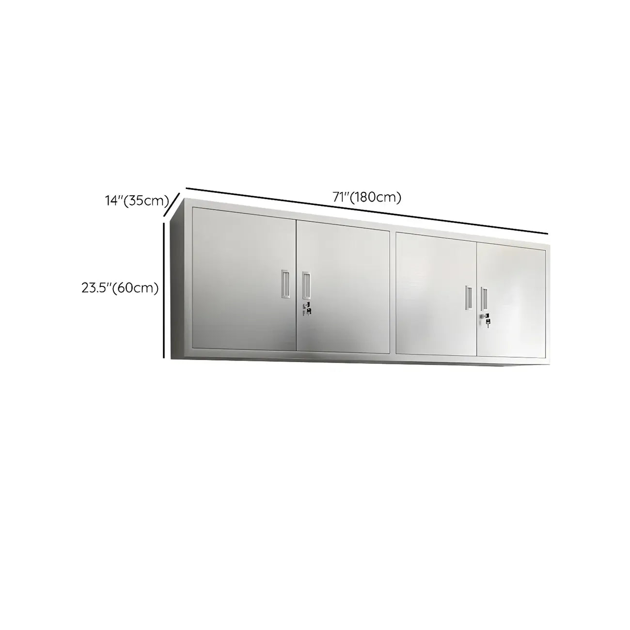 Adjustable Stainless Steel Wall-Mounted China Cabinet