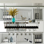 Modern Metal Hanging Wine Rack with Glass Holder