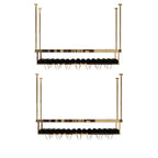 Modern Metal Hanging Wine Rack with Glass Holder