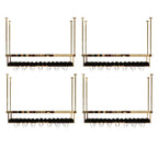 Modern Metal Hanging Wine Rack with Glass Holder