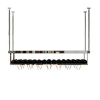 Modern Metal Hanging Wine Rack with Glass Holder