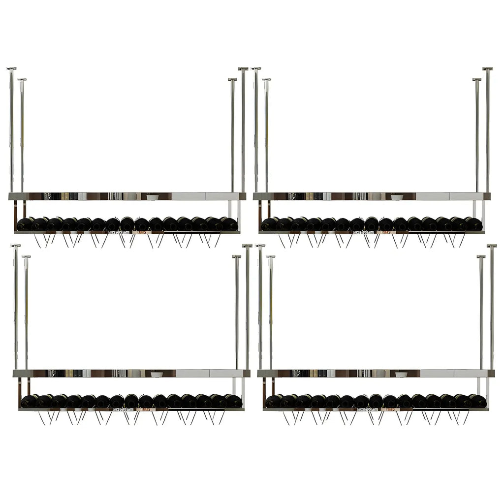 Modern Metal Hanging Wine Rack with Glass Holder