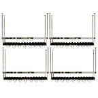 Modern Metal Hanging Wine Rack with Glass Holder