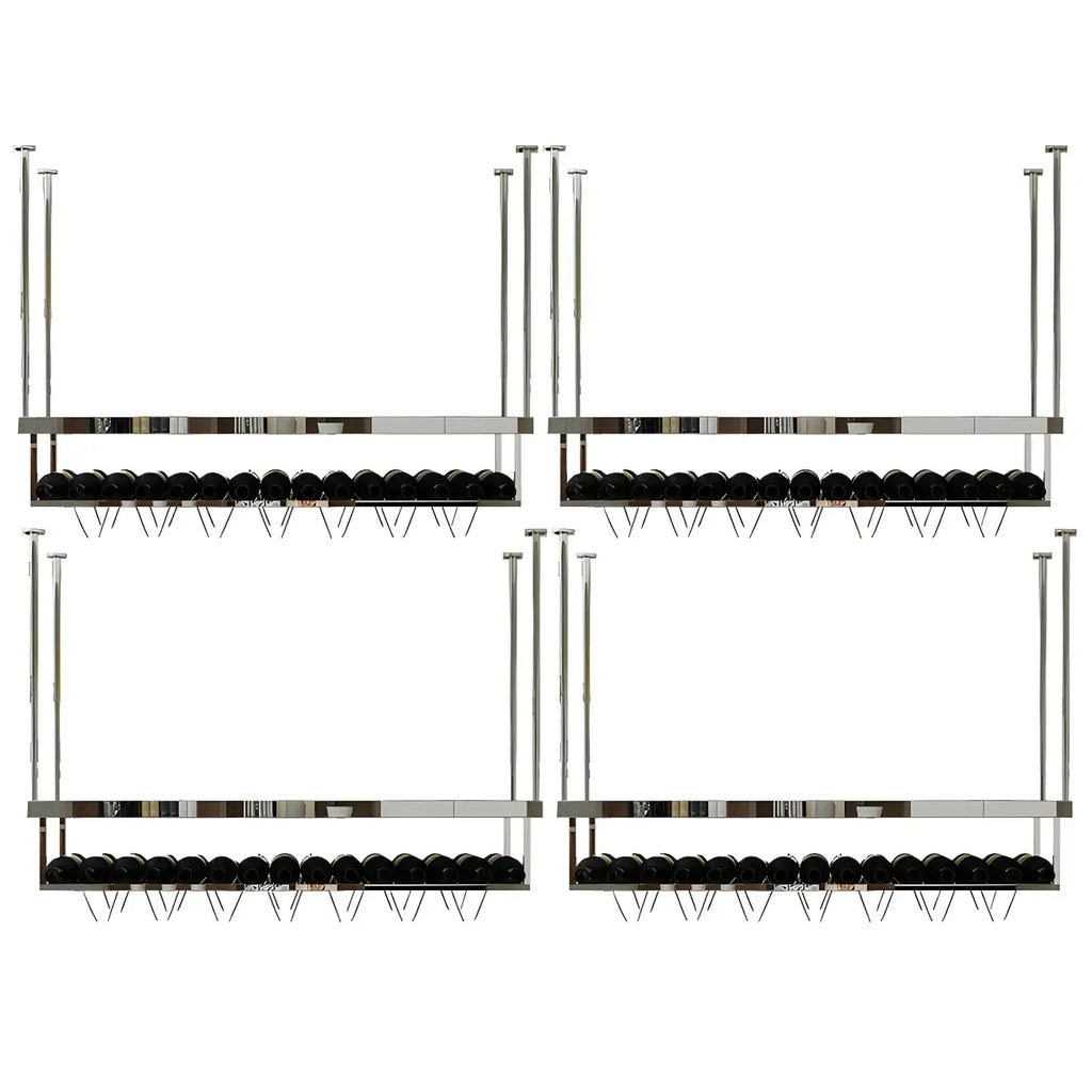 Modern Metal Hanging Wine Rack with Glass Holder