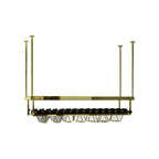 Modern Metal Hanging Wine Rack with Glass Holder